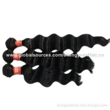 Virgin Unprocessed Brazilian Remy Human Hair Weave, Loose Deep, Natural Color